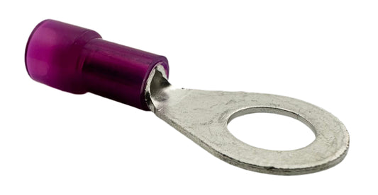 Insulated Ring Terminals, for 22-18 AWG and 1/4" screw, nylon insulation