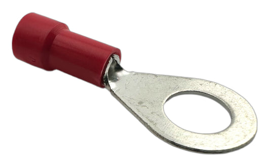 Insulated Ring Terminals, for 22-18 AWG and 1/4" screw, vinyl insulation