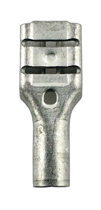 Noninsulated Quick-Disconnect Terminals, Female, for 16-14 AWG, 0.187" wide x 0.020" thick straight view
