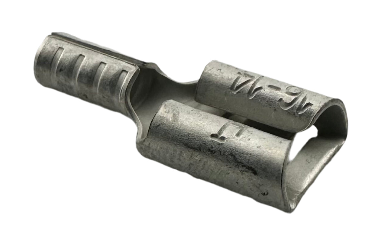 Noninsulated Quick-Disconnect Terminals, Female, for 16-14 AWG, 0.250" wide x 0.032" thick