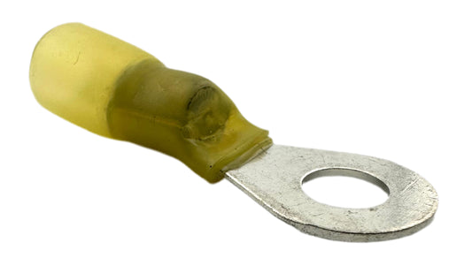 Solder-Loaded Heat-Shrink Ring Terminals, for 12-10 AWG and 1/4" screw