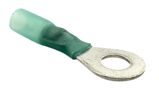 Solder-Loaded Heat-Shrink Ring Terminals, for 16-14 AWG and 1/4" screw